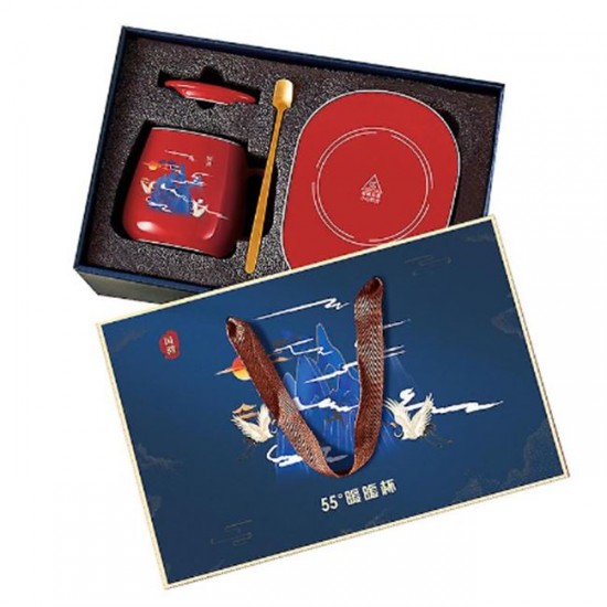 Κεραμική κούπα με καπάκι και θερμαινόμενη βάση USB