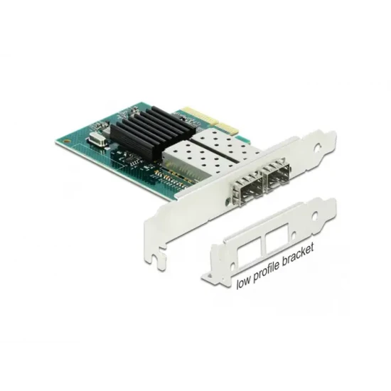 NIC 10/100/1000 DELOCK 2xSFP PORTS FP/LP PCI-EX NEW