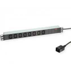 POWERSTRIP ROLINE 19' 8P xC13 WITH 2M C20 CABLE ALUMINUM 16A