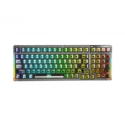 KEYBOARD AULA F98 MECHANICAL BLACK TRANSPARENT BT/2.4G/ WIRED GR NEW
