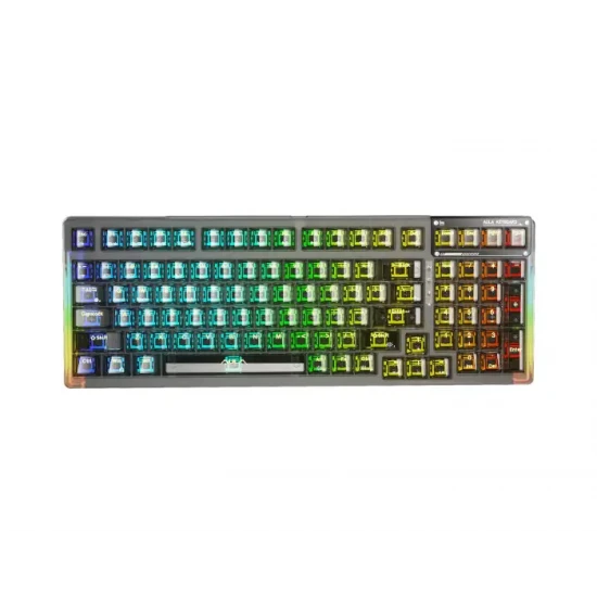 KEYBOARD AULA F98 MECHANICAL BLACK TRANSPARENT BT/2.4G/ WIRED GR NEW