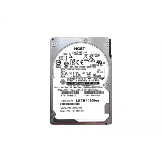 HDD SAS 1.8TB HGST 12G 10K 2.5'' - HUC101818CS4204