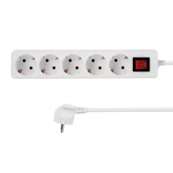 POWERSTRIP POPP 5P VERTICAL WHITE PWR BUTTON FUSE