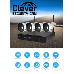 Clever SecurityCam Καταγραφικό NVR HD με 4 ασύρματες κάμερες IP