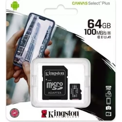 Κάρτα μνήμης Kingston Canvas Select Plus microSDXC 64GB Class 10 U1 V10 A1 UHS
