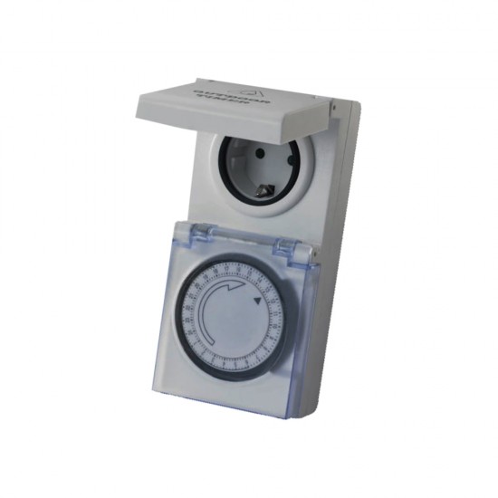Ημερήσιος μηχανικός χρονοδιακόπτης εξωτερικού χώρου IP44 Γκρι TS