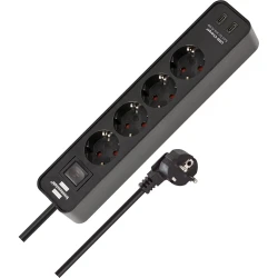 Brennenstuhl Πολύπριζο 4 θέσεων με 2 x USB