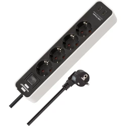Brennenstuhl Πολύπριζο 4 θέσεων με 2 x USB