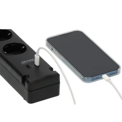 Brennenstuhl Πολύπριζο 5 θέσεων με 2 x USB με διακόπτη και 3m καλώδιο