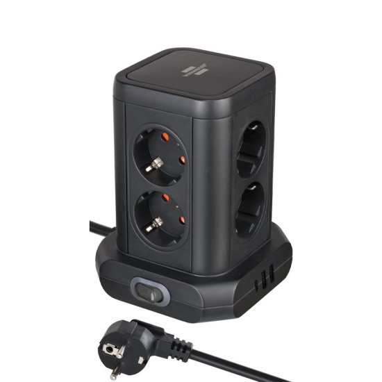 Brennenstuhl Πολύπριζο επιτραπέζιος πύργος 8 θέσεων 2XUSB