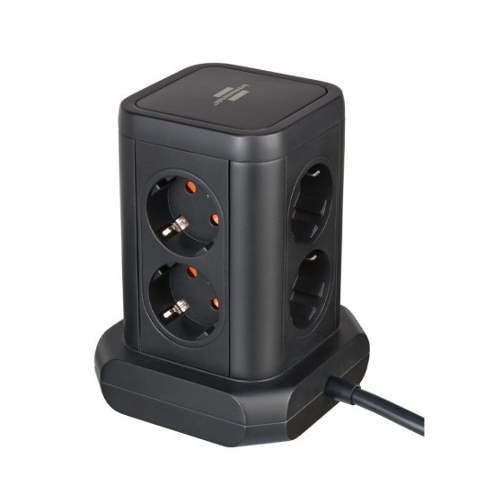 Brennenstuhl Πολύπριζο επιτραπέζιος πύργος 8 θέσεων 2XUSB