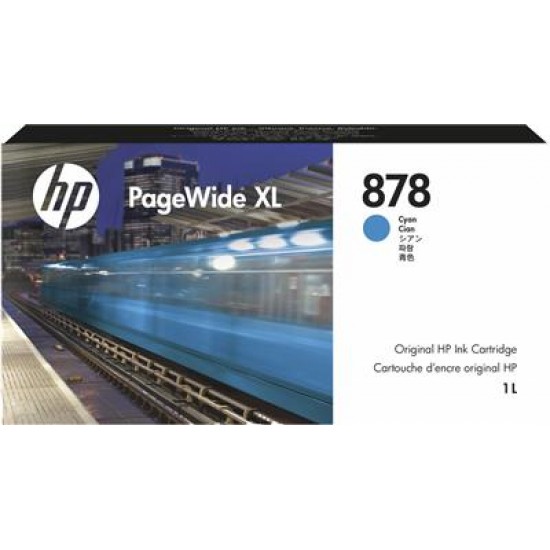 HP 878 1-liter Cyan PageWide XL Ink Cartridge