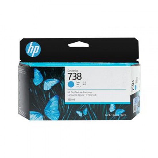 HP 738 130-ml Cyan DesignJet ink cartridge 1 pc(s) Original Standard Yield