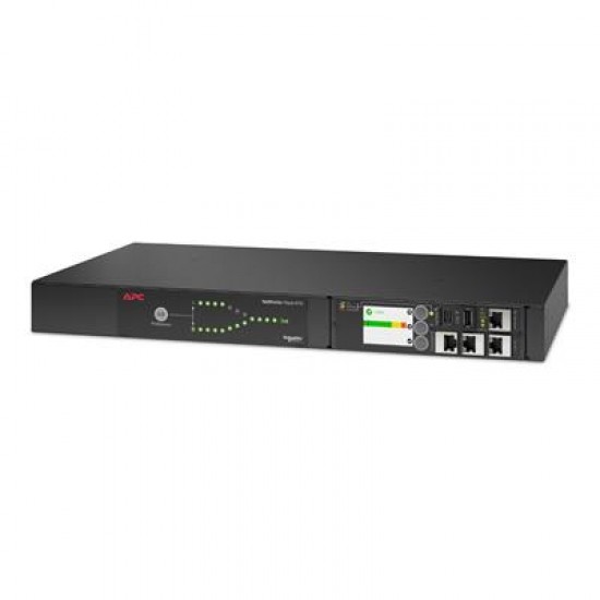 APC NetShelter Rack Automatic Transfer Switch, 1U, 16A, 230V, 2 C20 IN, 8 C13, 1 C19 OUT, 50/60Hz