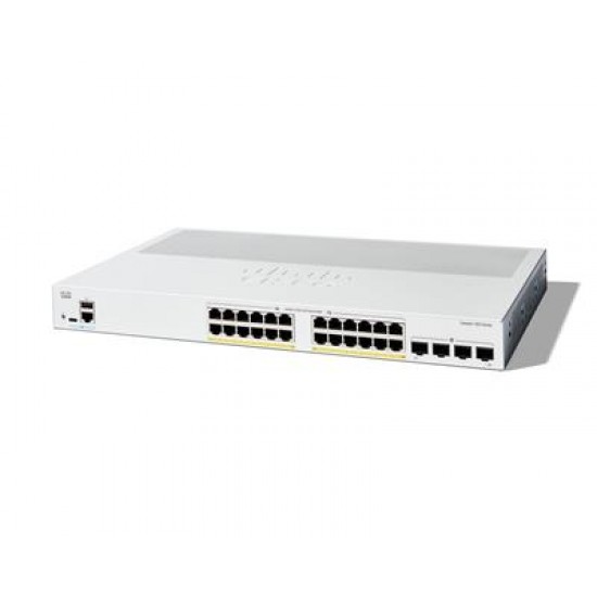 Cisco Catalyst 1200-24P-4G Smart Switch, 24 Port GE, PoE, 4x1GE SFP, Limited Lifetime Protection (C1200-24P-4G)