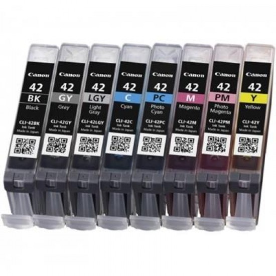 Canon CLI-42 BK/C/M/Y/PM/PC/GY/LGY Original Black, Cyan, Gray, Light grey, Magenta, Photo cyan, Photo magenta, Yellow 8 pc(s)