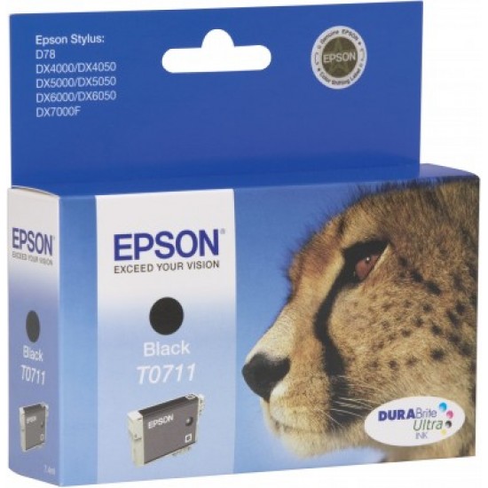 Epson Cheetah Singlepack Black T0711 DURABrite Ultra Ink