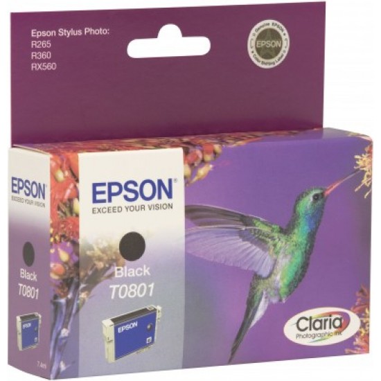 Epson Hummingbird Singlepack Black T0801 Claria Photographic Ink