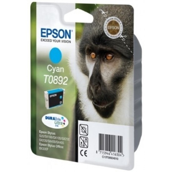 Epson Monkey Singlepack Cyan T0892 DURABrite Ultra Ink