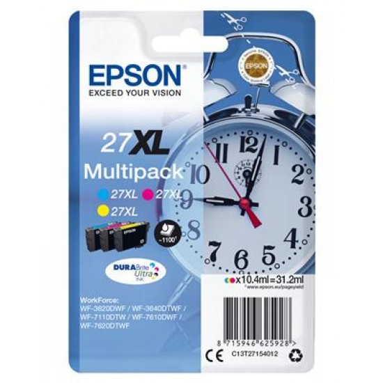 Epson Alarm clock Multipack 3-colour 27XL DURABrite Ultra Ink