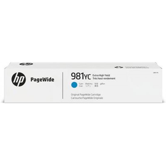 HP 981YC Cyan Contract PageWide Crtg ink cartridge Original Extra (Super) Hight Yield