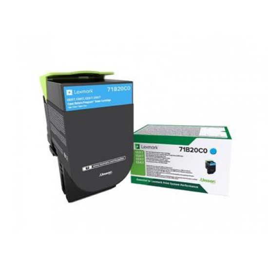 Lexmark 71B20C0 toner cartridge Original Cyan 1 pc(s)
