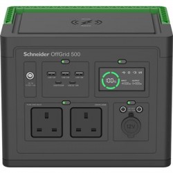 APC SE OffGrid Portable Power Station 500 - Li-Ion battery, LCD, 2x UK outlets, 3x USB-A, 2x USB-C, 3x 12V, wireless charger