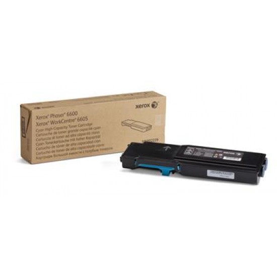 Xerox Genuine Phaser 6600 / WorkCentre 6605 Cyan High Capacity Toner Cartridge - 106R02229