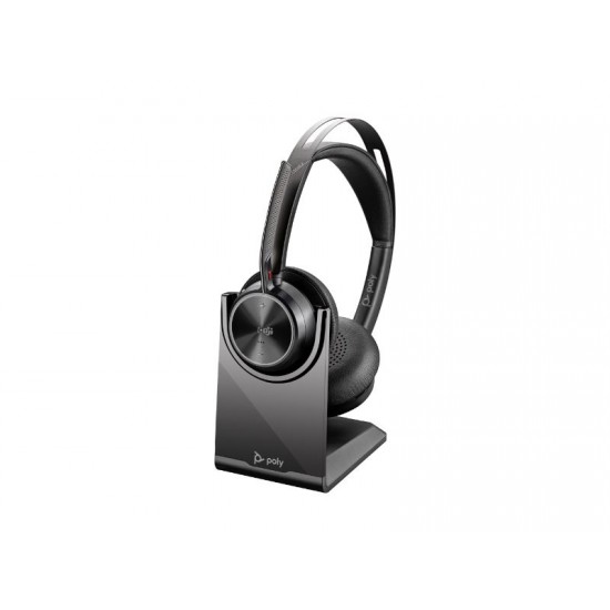 Poly Voyager Focus 2 Microsoft Teams Certified USB-C-C Headset +USB-C/A Adapter +Charging Stand (9T9J6AA)