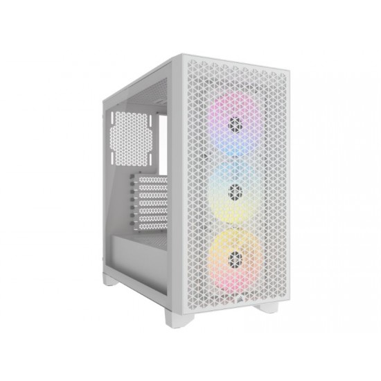 Corsair Mid Tower ATX Case 3000D RGB Airflow Windowed Tempered Glass - White - CC-9011256-WW