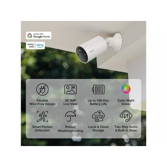 TP-Link Smart Camera In/Outdoor 2K/IP65 (Tapo C410)
