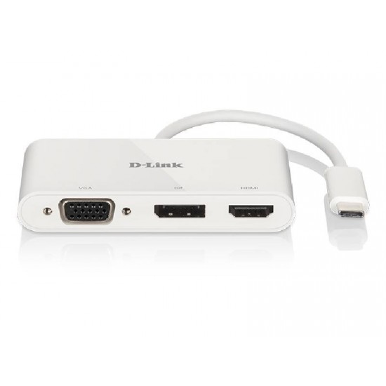 D-Link 3-in-1 USB-C to HDMI/VGA/DisplayPort Adapter (DUB-V310)