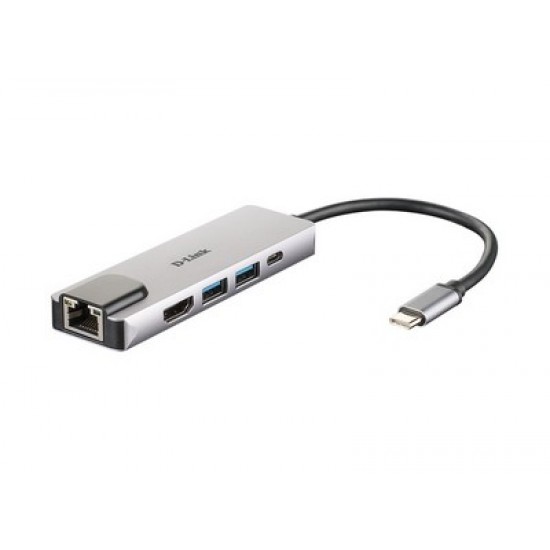 D-Link 5-in-1 USB-C Hub with HDMI/Ethernet and Power Delivery (DUB-M520)