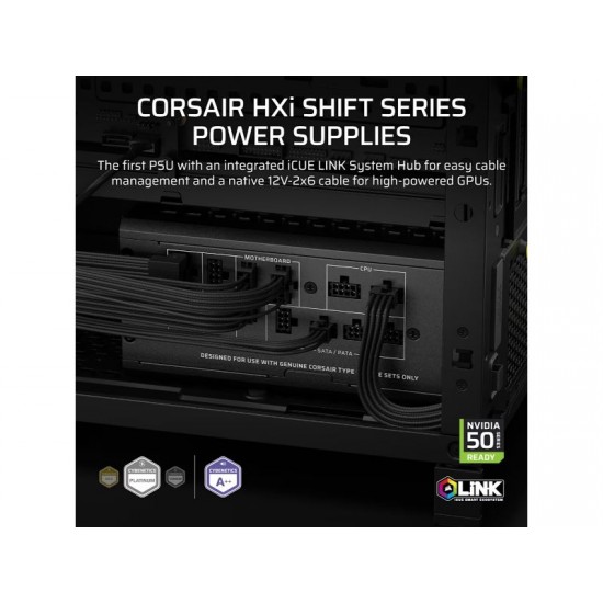 CORSAIR PSU HX1200i Shift (Cybenetics Platinum, Fully Modular, Digital)