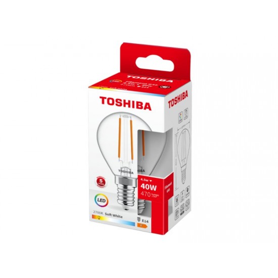 TOSHIBA LED FILAMENT G45 E14 4.5W 2700K