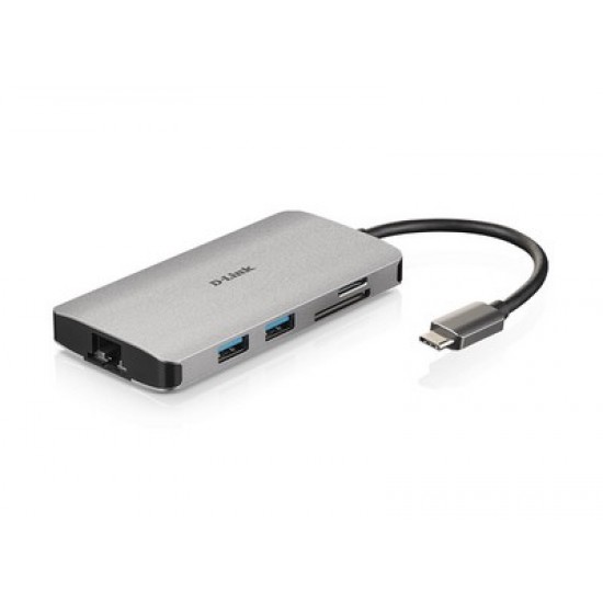 D-Link 8-in-1 USB-C Hub with HDMI/Ethernet/Card Reader/Power Delivery (DUB-M810)