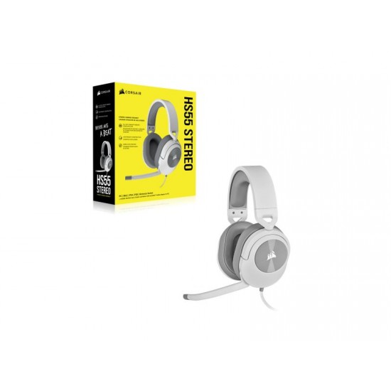 Corsair Wired Gaming Headset HS55 Stereo - White - CA-9011261-EU