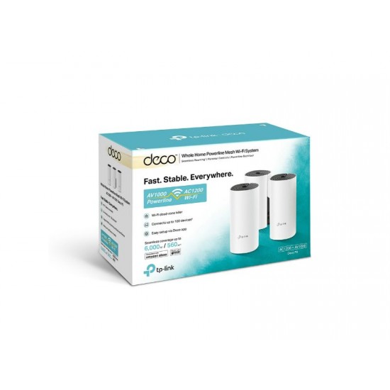Tp-Link AC1200 + AV1000 Whole Home Hybrid Mesh Wi-Fi System (3- pack Deco P9)