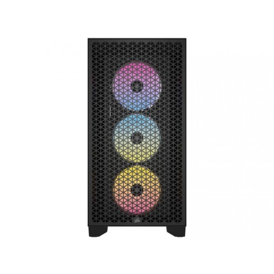 Corsair Mid Tower ATX Case 3000D RGB Airflow Windowed Tempered Glass - Black - CC-9011255-WW