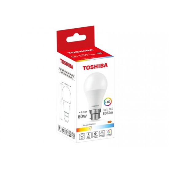 TOSHIBA LED A60 B22 8.5W 4000K