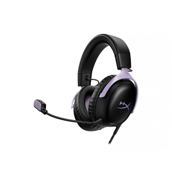 HyperX Cloud III Over Ear Wired Gaming Headset Black/Lavender - DF7F0AA