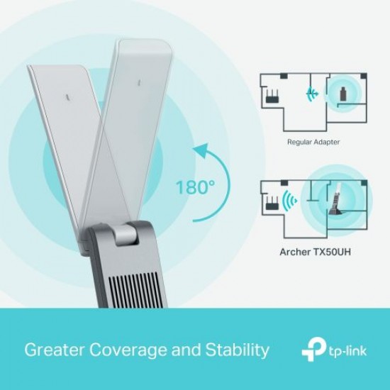 TP-Link AX3000 Wireless Adapter ARCHER 2? High-Gain Dual-Band Antennas (TX50UH)