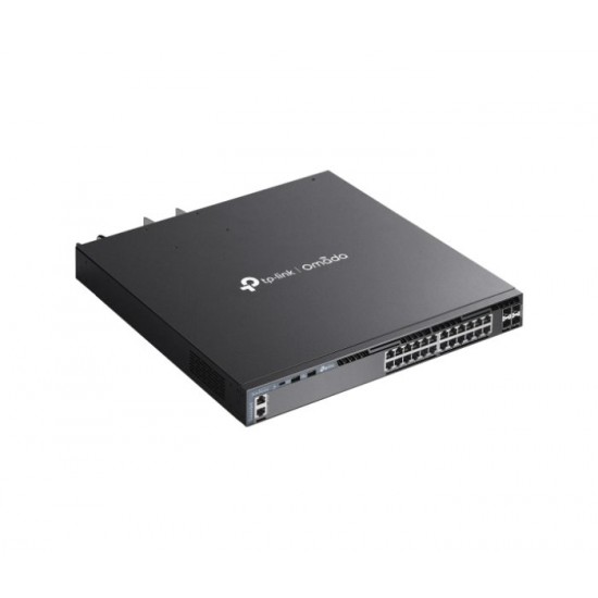 Omada 24-PortGigabit Stackable L3 Managed PoE+ Switch with 4 10GE SFP+ Slots