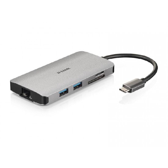 D-Link 8-in-1 USB-C Hub with HDMI/Ethernet/Card Reader/Power Delivery (DUB-M810)