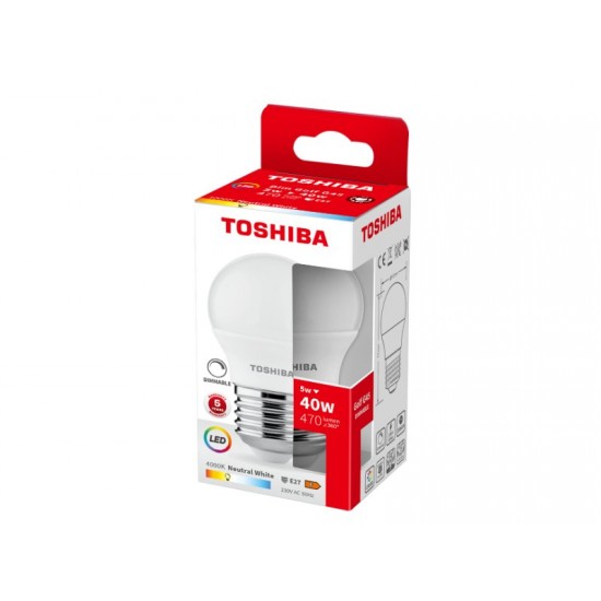 TOSHIBA LED G45 E27 5W 4000K DIMMABLE