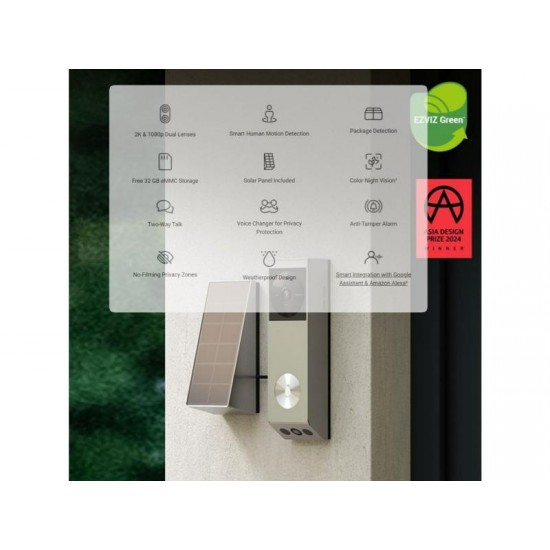 Ezviz Smart Home Security Video Doorbell 2K 3MP EP3x Pro