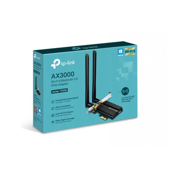 Tp-Link AX3000 Wi-Fi 6 Bluetooth 5.0 PCIe Adapter (Archer TX50E)
