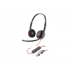 Poly Blackwire 3220 Stereo USB-C Headset +USB-C/A Adapter - 93S87AA