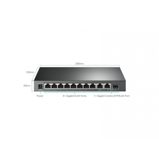 Tp-Link 10-Port Gigabit Easy Smart Switch with 8-Port PoE+ (TL-SG1210MPE)