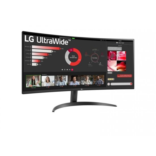 Monitor LG Curved UltraWide 34WR50QC 34'' 4K VA 100Hz 5ms,HDR, HDMI, DisplayPort, Curved, 3Y - 34WR50QC-B